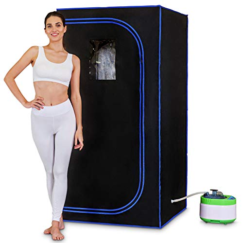 Portable Steam Sauna with Remote Control, Foldable Chair, Timer