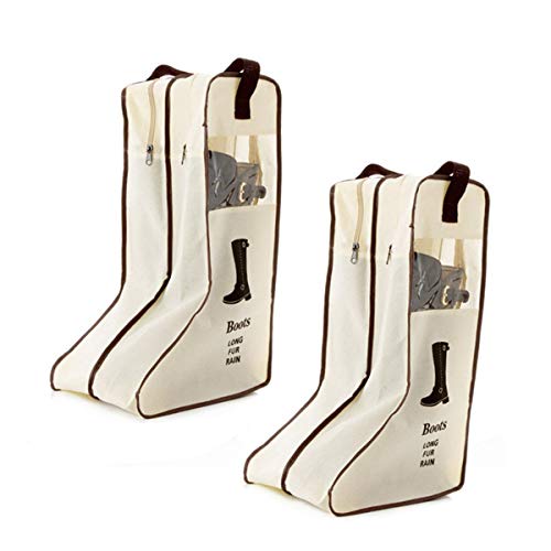 Beige Tall Boot Storage Bags for Travel and Daily Use (2 Packs)" - DASAWAN