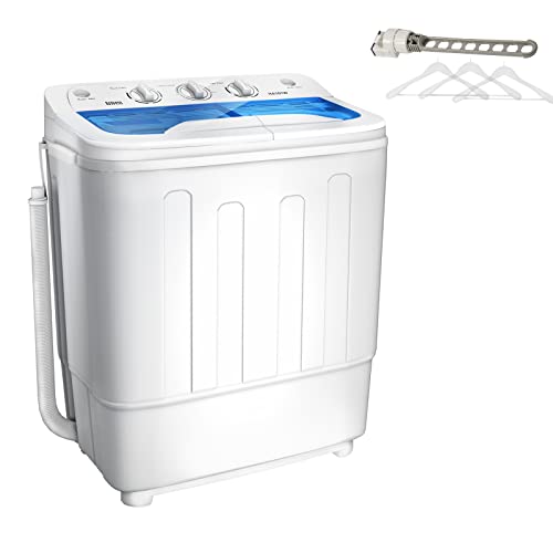Portable Twin Tub Washing Machine with Drying Rack