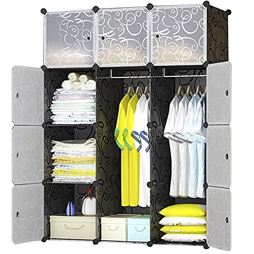 Portable Wardrobe Closet - Cube Storage Organizer with Hanging Rails