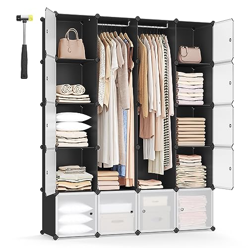 Portable Wardrobe Closet with 12 Cubes - SONGMICS