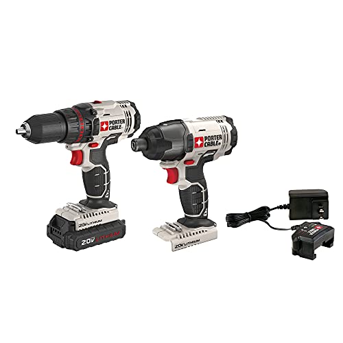 PORTER-CABLE 20V MAX* Cordless Drill Combo Kit and Impact Driver