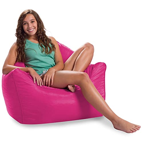 Posh Creations Malibu Lounge Comfy Bean Bag Chair, Soft Nylon-Pink