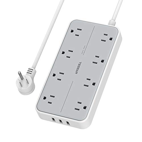 TESSAN 8 Outlet Surge Protector with USB, 6ft Cord, 1875W 15A 1080J