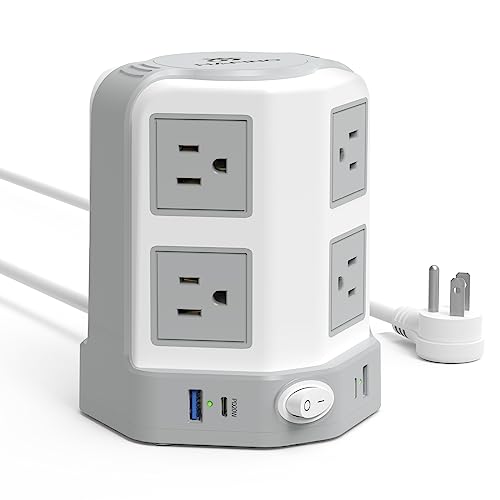 Power Strip Surge Protector Tower PD 20W USB C