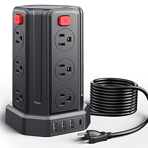 Power Strip Surge Protector with Multiple Outlets and USB Ports