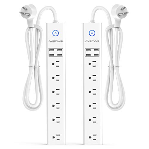 10FT Surge Protector Power Strip with 6 Outlets, 4 USB Ports - ETL Listed