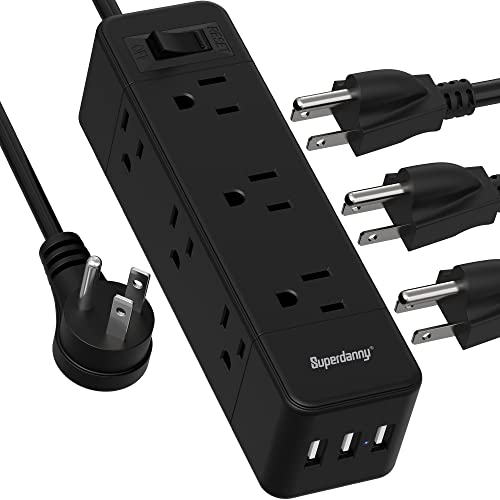 Power Strip Surge Protector with USB and Wide-Spaced Outlets