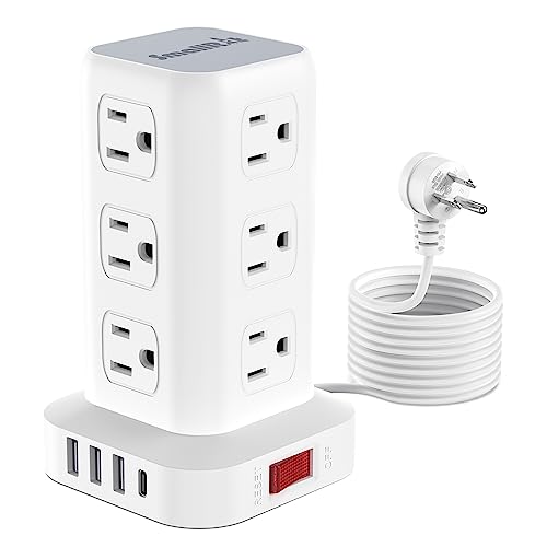 Power Strip Tower Surge Protector with USB Ports