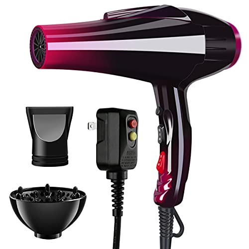 Powerful Hair Dryer with Blue Light and Negative Ionic