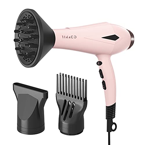 Powerful Hair Dryer with Diffuser Brush for Thick Curly Hair