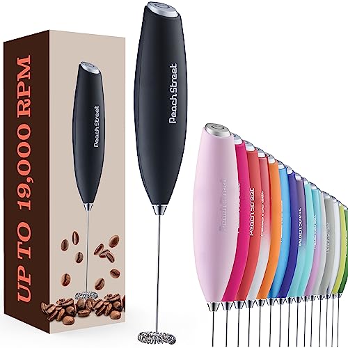 Zulay Powerful Black Milk Frother for Coffee with Upgraded Titanium Motor -  Handheld Frother Electric Whisk, Mini Mixer with Silver Original Heavy