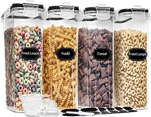  Cereal Containers Storage Set Large (4L,135.2 Oz), Airtight Food  Storage Containers for Kitchen & Pantry Organization, Cereal Storage  Container Set for Crunchiness, BPA Free Dispenser Keepers (4) : Home &  Kitchen
