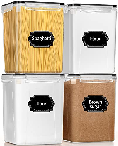 Extra Large Tall Food Storage Containers 7 qt/ 220oz/ 6.5L, For Flour,  Sugar - Airtight Kitchen & Pantry Bulk Food Storage, BPA-Free - 2 PC Set -  Measuring Scoops, Pen & 8