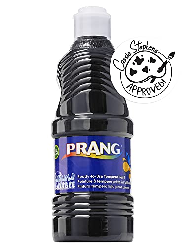 Prang Ready-to-Use Washable Tempera Paint, Black (10709), 16 Fl Oz (Pack of 1)