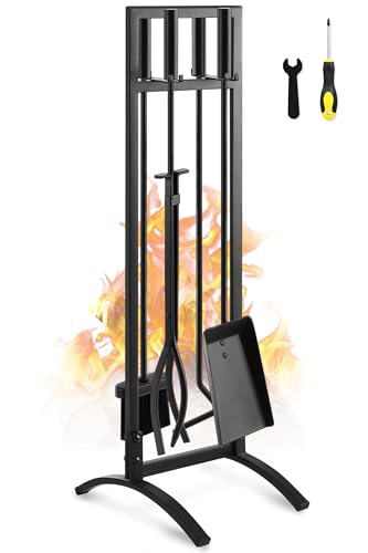 Premium 5 Pcs Wrought Iron Fireplace Tools Set