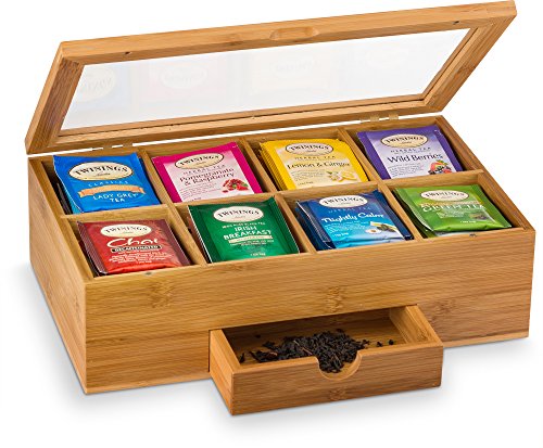 Premium Bamboo Tea Box Organizer