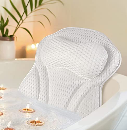 Premium Bath Pillow with Quick-Drying 4D Air Mesh