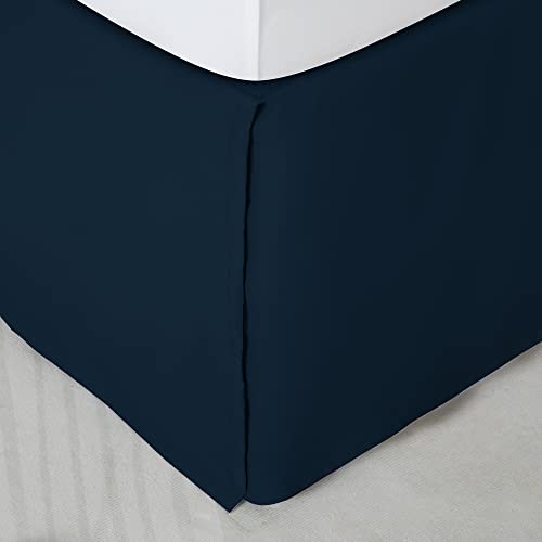 Sonive Premium Navy Blue Bed Skirt 15-Inch Drop Full Size