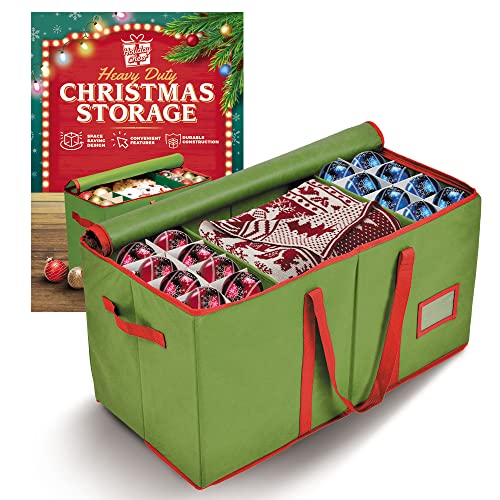  ZOBER Christmas Ornament Storage Box - Drawer Style Trays,  Stores 128 Ornaments - Non-Woven Fabric Christmas Ornament Storage  Containers - 3 Inch Cube Compartments - Red : Home & Kitchen