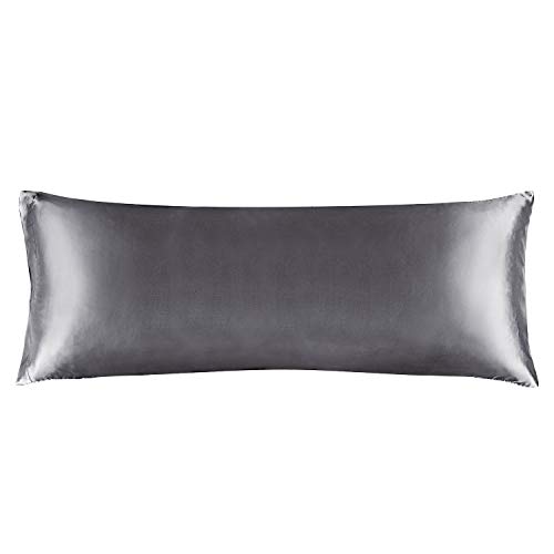 Premium Dark Grey Silk Body Pillow Case Cover