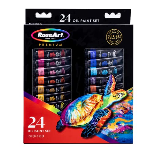 US Art Supply 19-Piece Artist Oil Painting Set with Wooden H-Frame Studio  Easel, 12 Vivid Oil Paint Colors, Stretched Canvas, 4 Brushes, Wood Palette