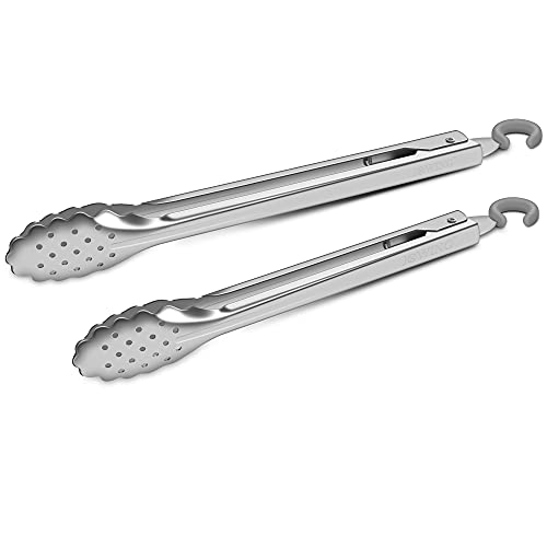 Premium Stainless Steel BBQ Tongs Set, Heavy Duty Cooking Kitchen Tools