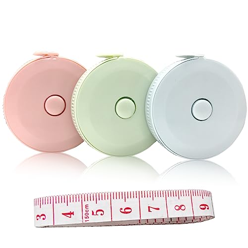 Tape Measures Retractable, Fabric Measuring Tape, 60 Inch Small Sewing Tape  Measure for Craft Nursing Medical Travel(3 Pack/Pink Purple Sky Blue)