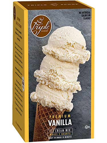 Triple Scoop Premium Vanilla Ice Cream Mix: Home-Made, Non-GMO, 30-Minute Ready