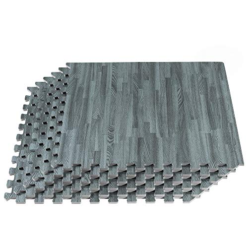 Wood Grain Puzzle Mat 1/2-in, 24 Sq Ft Dark Oak - ProsourceFit