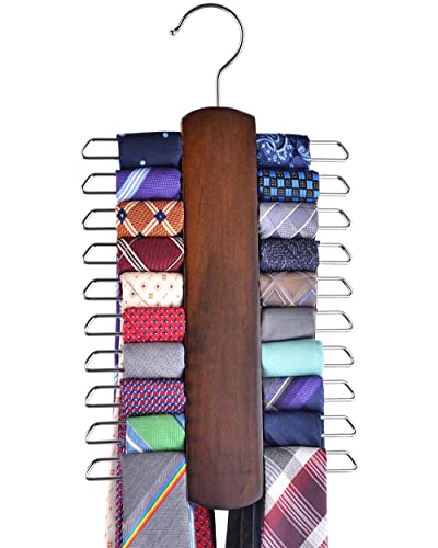 Premium Wooden Necktie and Belt Hanger