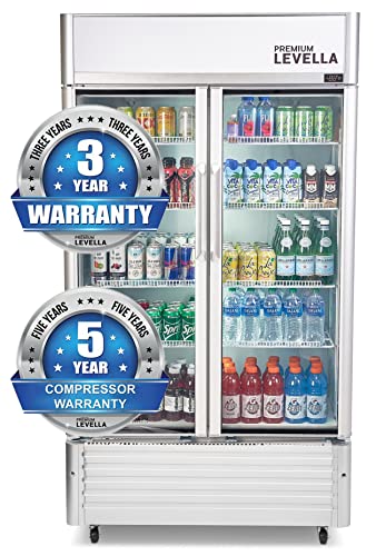 PremiumLevella Double Glass Door Merchandiser Refrigerator