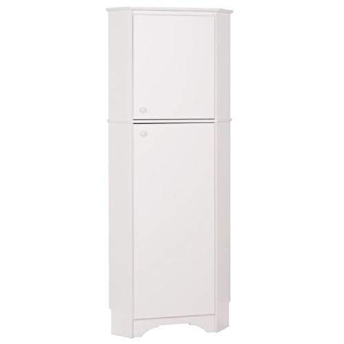 Prepac Elite Corner Storage Cabinet, Tall 2-Door, White