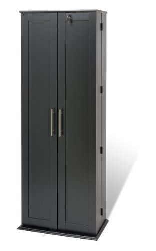 Prepac Grande Locking Media Storage Cabinet with Shaker Doors Storage Cabinet, Black