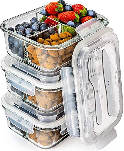 S SALIENT 18 Piece Glass Food Storage Containers with Lids, Glass Meal Prep  Containers, Glass Containers for Food Storage with Lids, BPA Free & Leak  Proof (9 lids & 9 Containers)