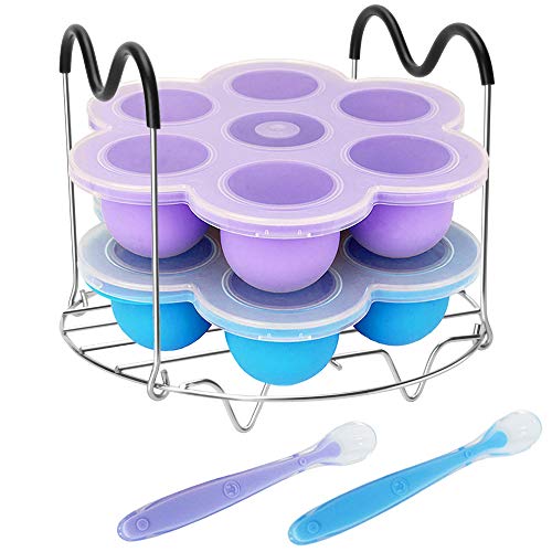 Pressure Cooker Accessories with Silicone Egg Bites Molds and Steamer Rack Trivet