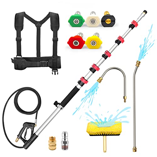 18FT Telescoping Power Washer Wand with Gutter Cleaner" by EZJOB