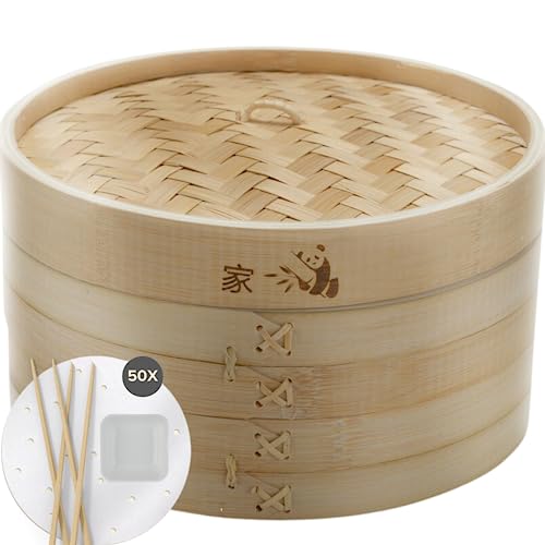 Prime Home Direct Bamboo Steamer Basket 10-inch