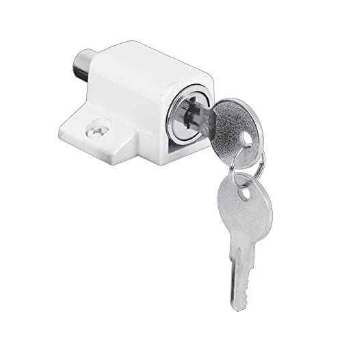 White Sliding Door Keyed Lock for Home Security, Single Pack