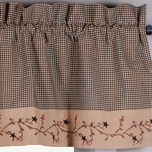 Primitive Home Decors Star Berry Vine Valance