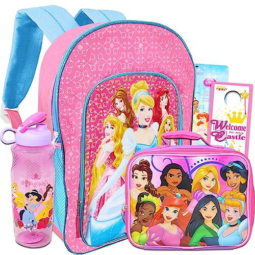 Disney Princess Lunchbox Combo Set - 3 Piece Lunchbox Set - Lunchbox, Water  Bottle and Carabina Light Pink 