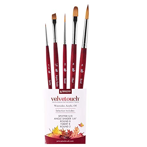 Princeton Velvetouch 3950 5-Piece Premium Paint Brush Set