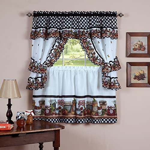 Printed Cottage Tier and Swag Window Curtain Set