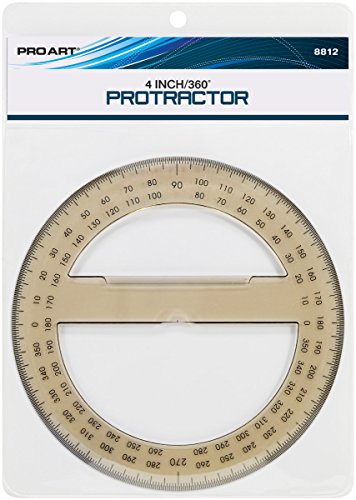 Pro Art Protractor, 360 Degree 4-inch, Smoky Topaz