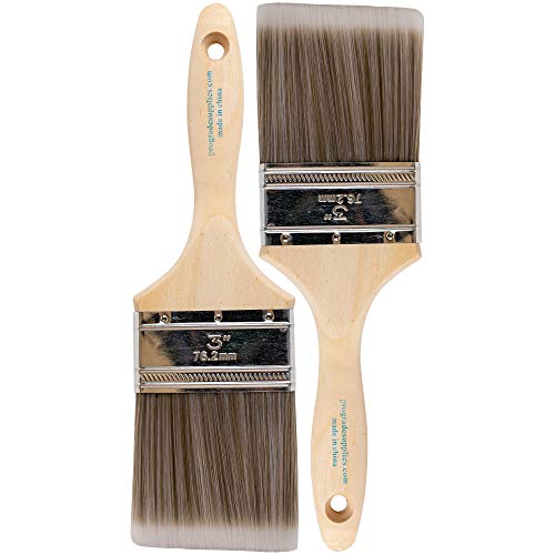 Pro Grade - Paint Brushes - 2Ea 3" Flat Brushes