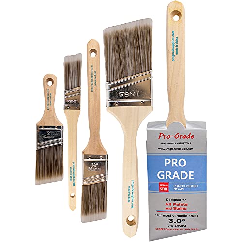 Pro Grade - Paint Brushes - 5 Pack Variety