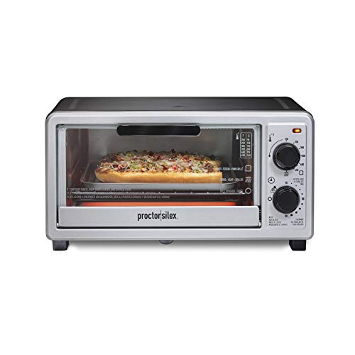 Proctor Silex 4 Slice Countertop Toaster Oven with Bake, Toast and Broiler