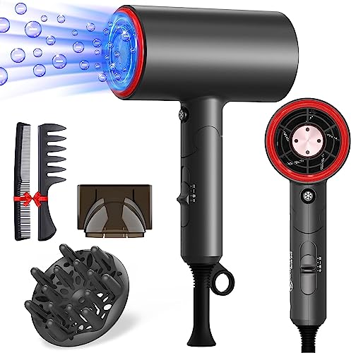 Professional Hair Dryer with Diffuser - Lightweight and Travel Friendly