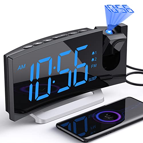 Projection Alarm Clock with FM Radio
