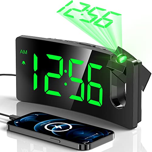 Projection Alarm Clock with Rotatable Projector